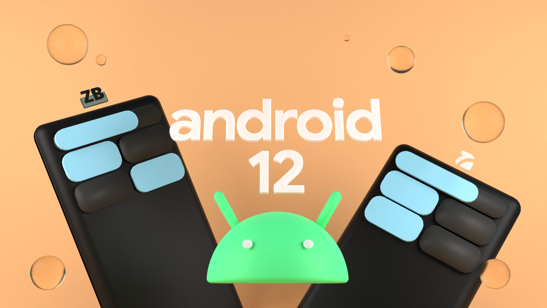 3D Recreation of Android 12 UI made with Blender